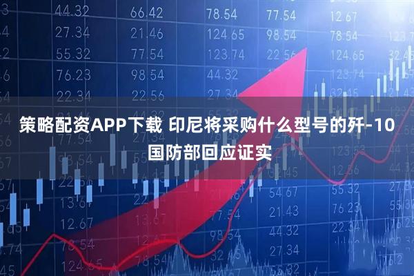策略配资APP下载 印尼将采购什么型号的歼-10 国防部回应证实